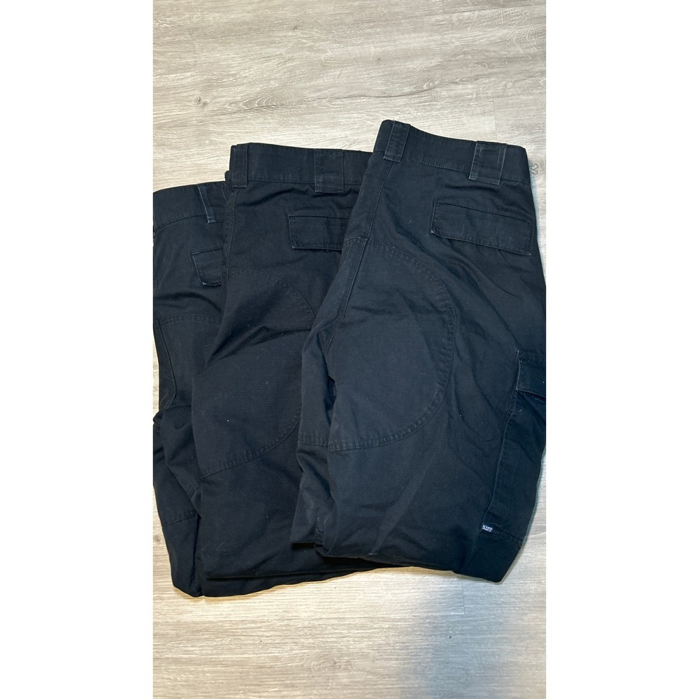 5.11 Tactical Lot of 3 Cargo Pants Black‎ Ripstop XL Long Workwear 74003 Stains